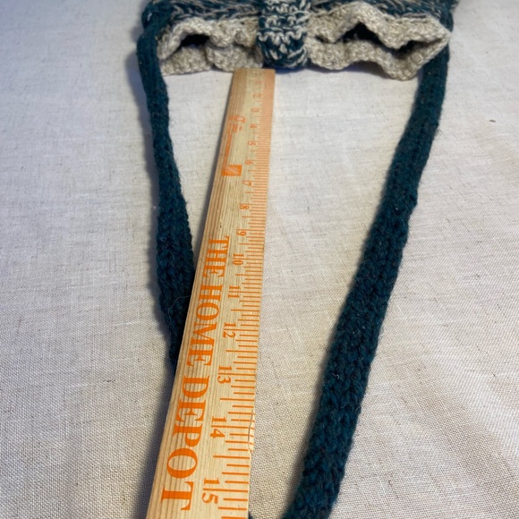 Handmade Chunky Knit Hobo Bag crossbody Purse carry all Boho Hippie green tan - Picture 6 of 16